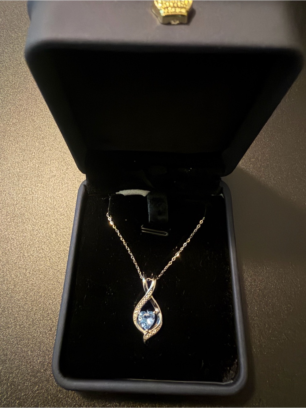 Oval Sparkle March Birthstone Necklace for Women, 925 Sterling Silver